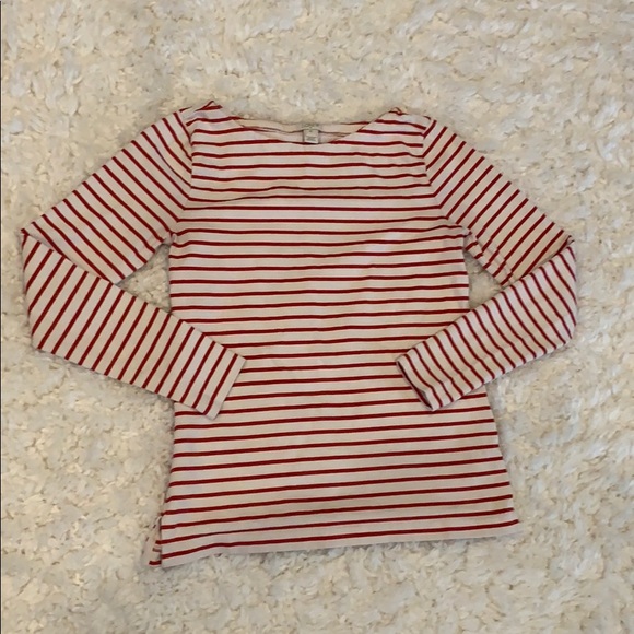 ⚡️Final SALE⚡️ J. Crew Red Stripe Boat Neck Top - Picture 3 of 5